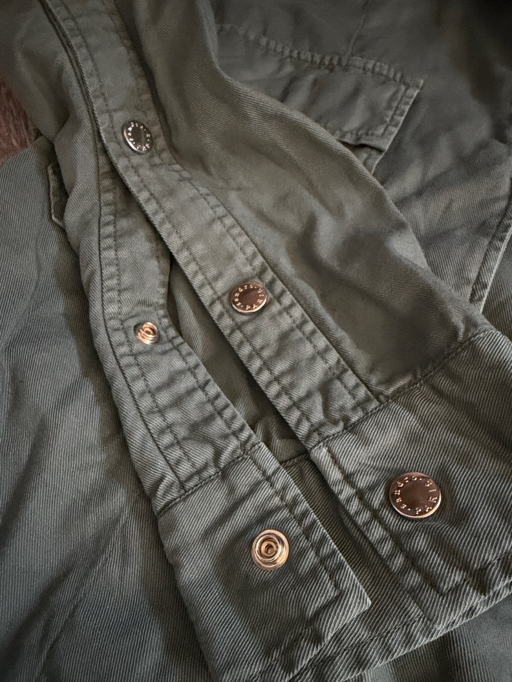 Olive Snap-Front Utility Jacket - Picture 2 of 6